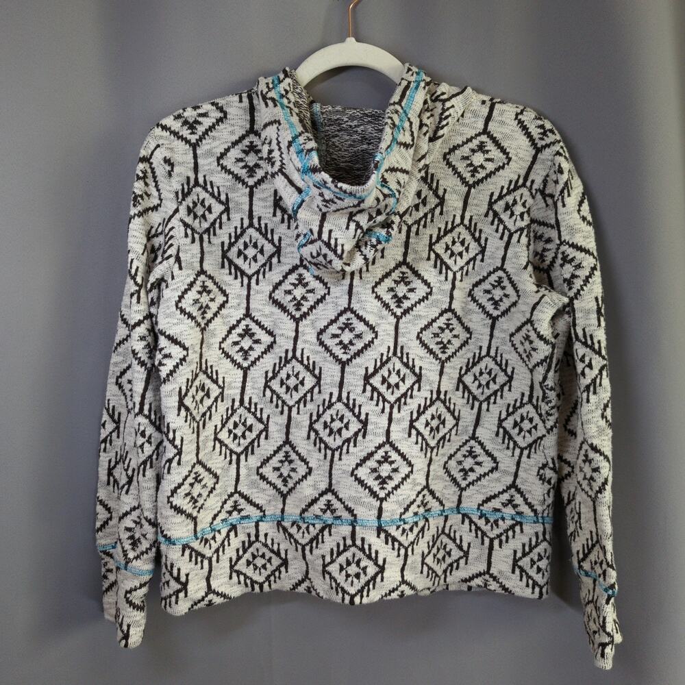 Ariat Sweater Womens L Brown Aztec Full Zip Cardigan Hood - Picture 6 of 6
